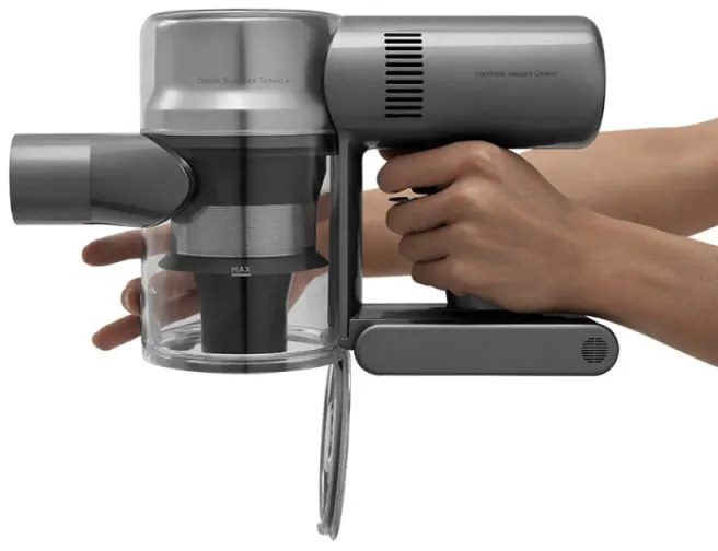 Aspirator vertical Dreame V11 VVN6, 450W, 150AW, 25000Pa, 125000 rpm, 0.5 l, 3 moduri, 90 min, OLED, HEPA, Indicatori, Gri/roșu