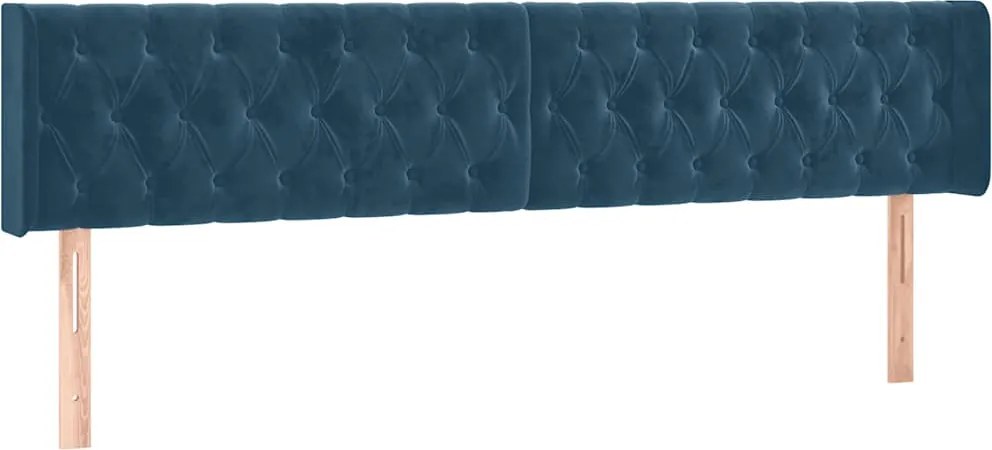 vidaXL Tăblii de pat, albastru închis, 180x7x78/88 cm, catifea