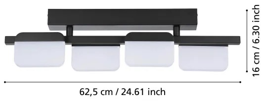 Eglo 98874 - Lustră LED aplicată reglabilă ERVIDEL 4xLED/4,5W/230V