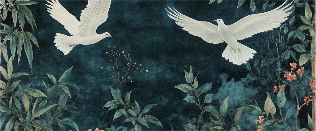Tablou - Două porumbei (120x50 cm)