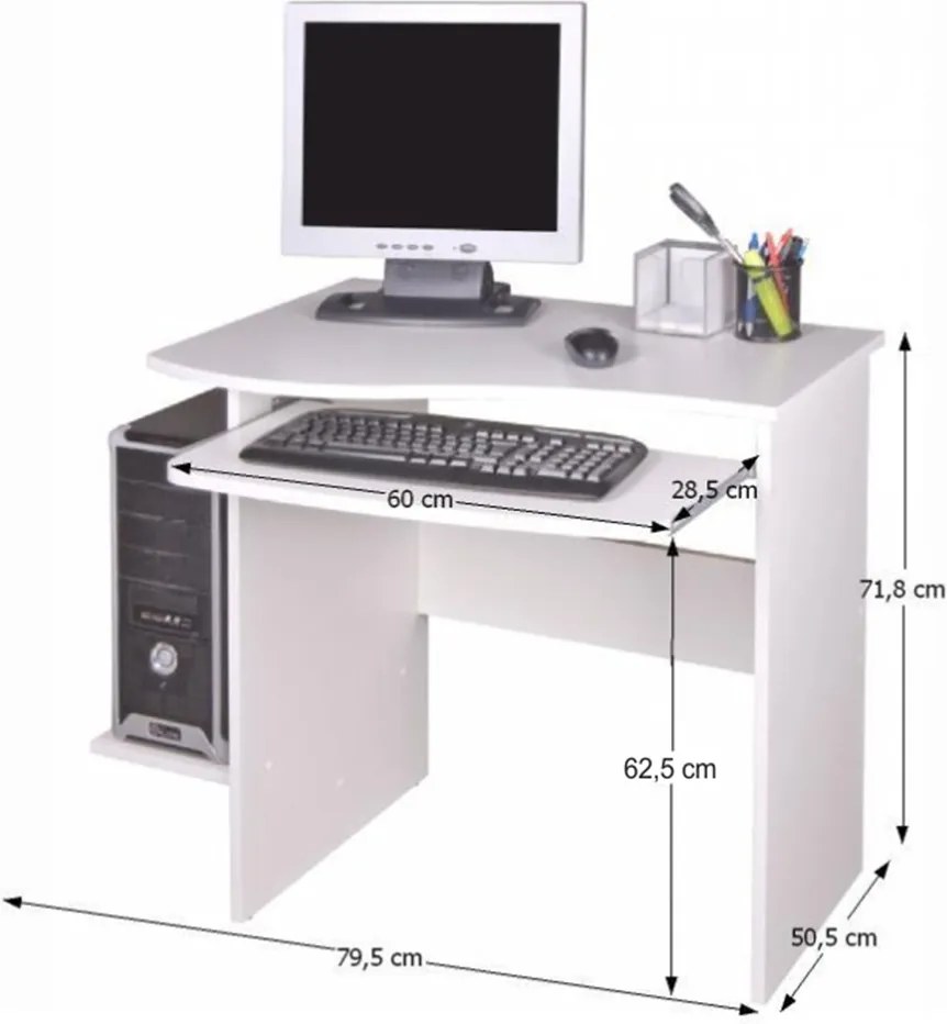 Birou calculator, alb, MELICHAR