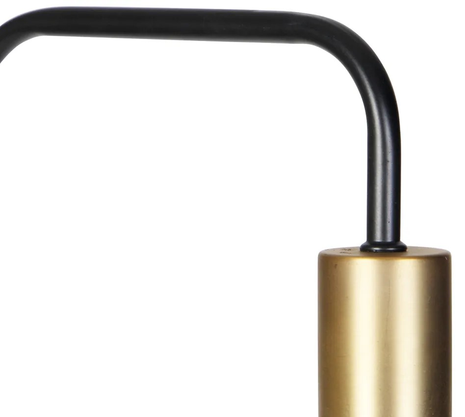 Lampa de podea neagră cu auriu și sticlă fumurie, inclusiv PUCC - Zuzanna
