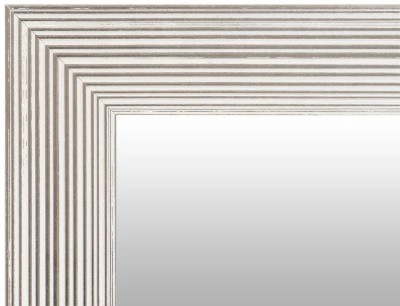 Oglinda dreptunghiulara cu rama din polistiren alba/argintie Harper, 147cm (L) x 47cm (L) x 1,8cm (H)