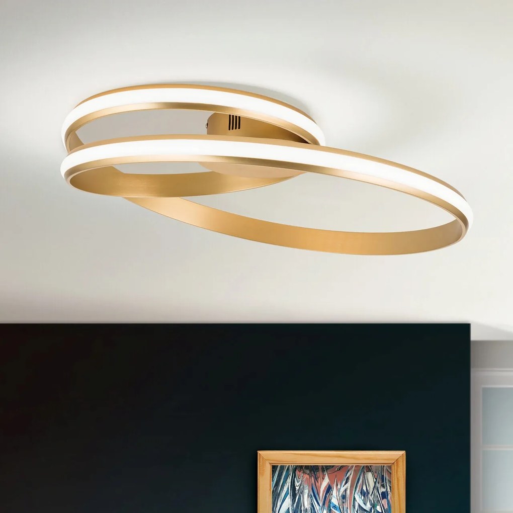 Plafoniera, Lustra aplicata dimabila Circus satin brass