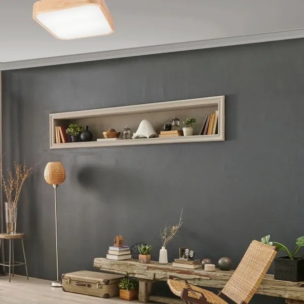 Plafonieră OAK SQUARE 4xE27/15W/230V 45x45 cm stejar