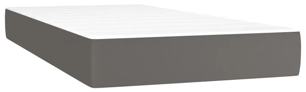 4007152 vidaXL Saltea de pat cu arcuri, gri, 120x190x20 cm, piele ecologică