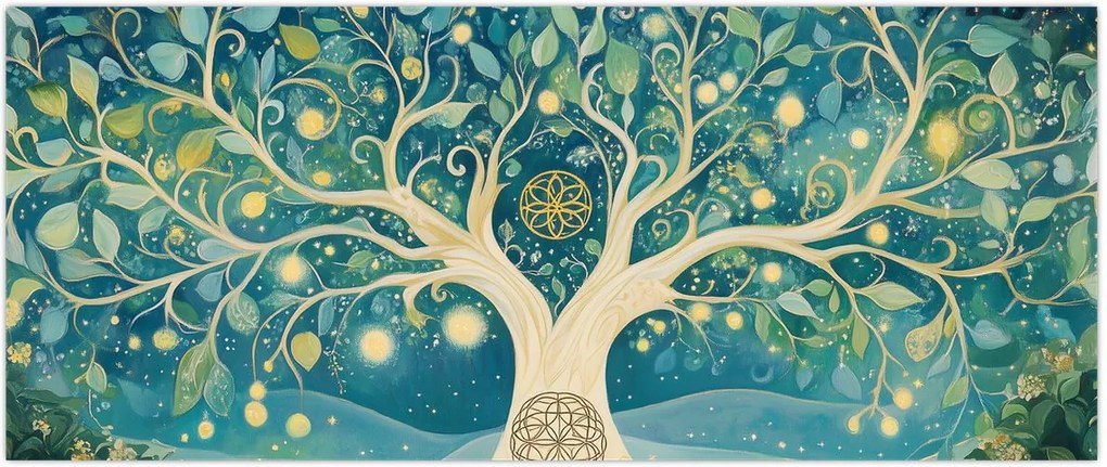 Tablou – Arbore magic cu spirale (120x50 cm)