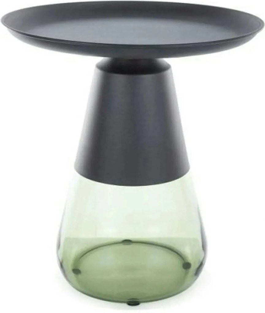 Masuta cafea TIFFANY A BLACK, verde/negru, metal/sticla, 50x52 cm