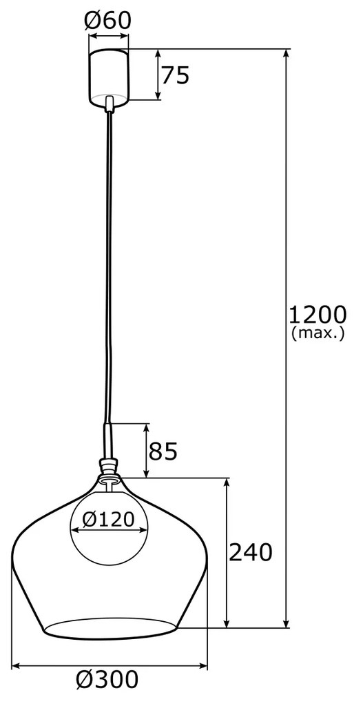 Lustra / Pendul modern design scandinav IRUN 30cm transparent