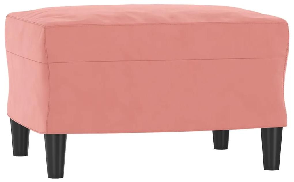 Fotoliu canapea cu taburet, roz, 60 cm, catifea Roz, 92 x 77 x 80 cm