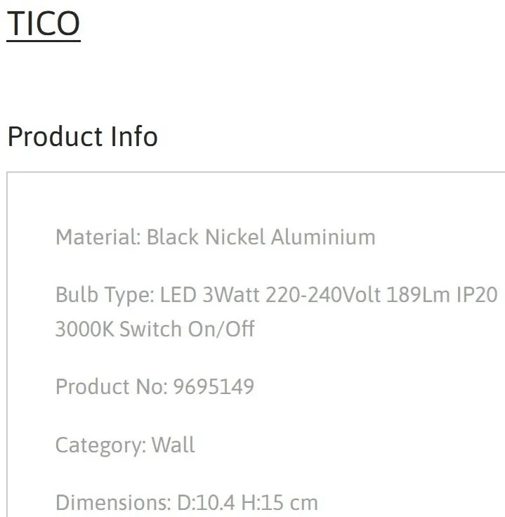 Aplica cu Spot LED directionabil stil minimalist TICO nickel, NVL-9695149