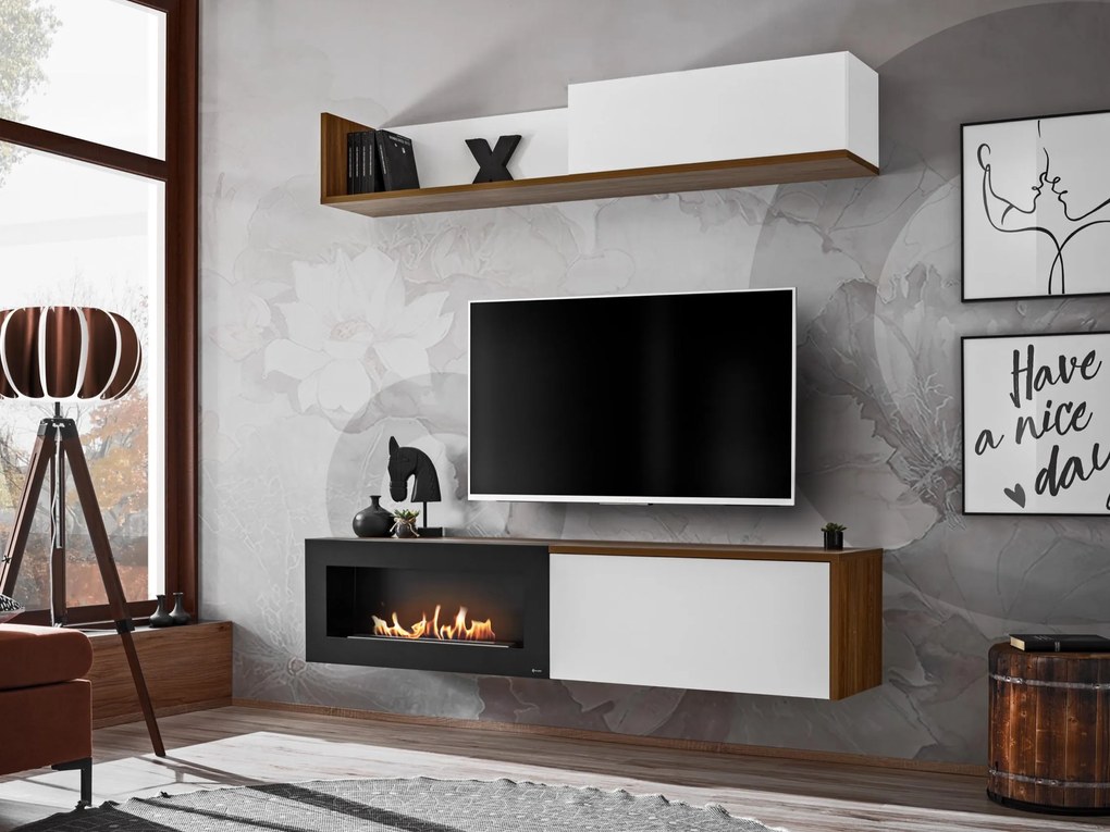 Mobilier living Dalton RSW DLB (stejar sterling + alb mat). 1097683
