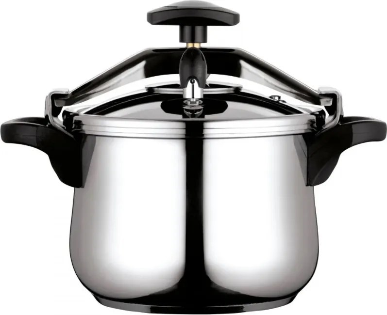 Oală sub presiune Fagor Clasica 10 L, 55 kPa, 24 cm, supapă de siguranță, 3 sisteme de protecție, oțel inoxidabil 18/10, compatibilă cu plitele cu inducție, argintie