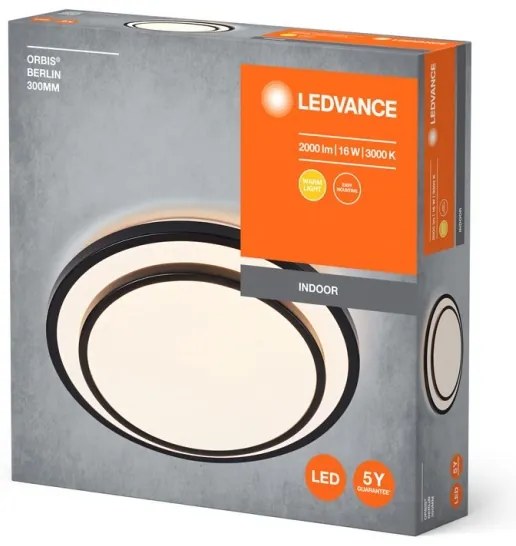 Plafonieră LED Ledvance ORBIS BERLIN LED/16W/230V negru