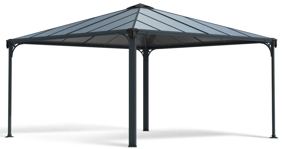Foișor de grădină din metal Palermo 4,3 x 4,3 m Palram - Canopia Heat Block antracit