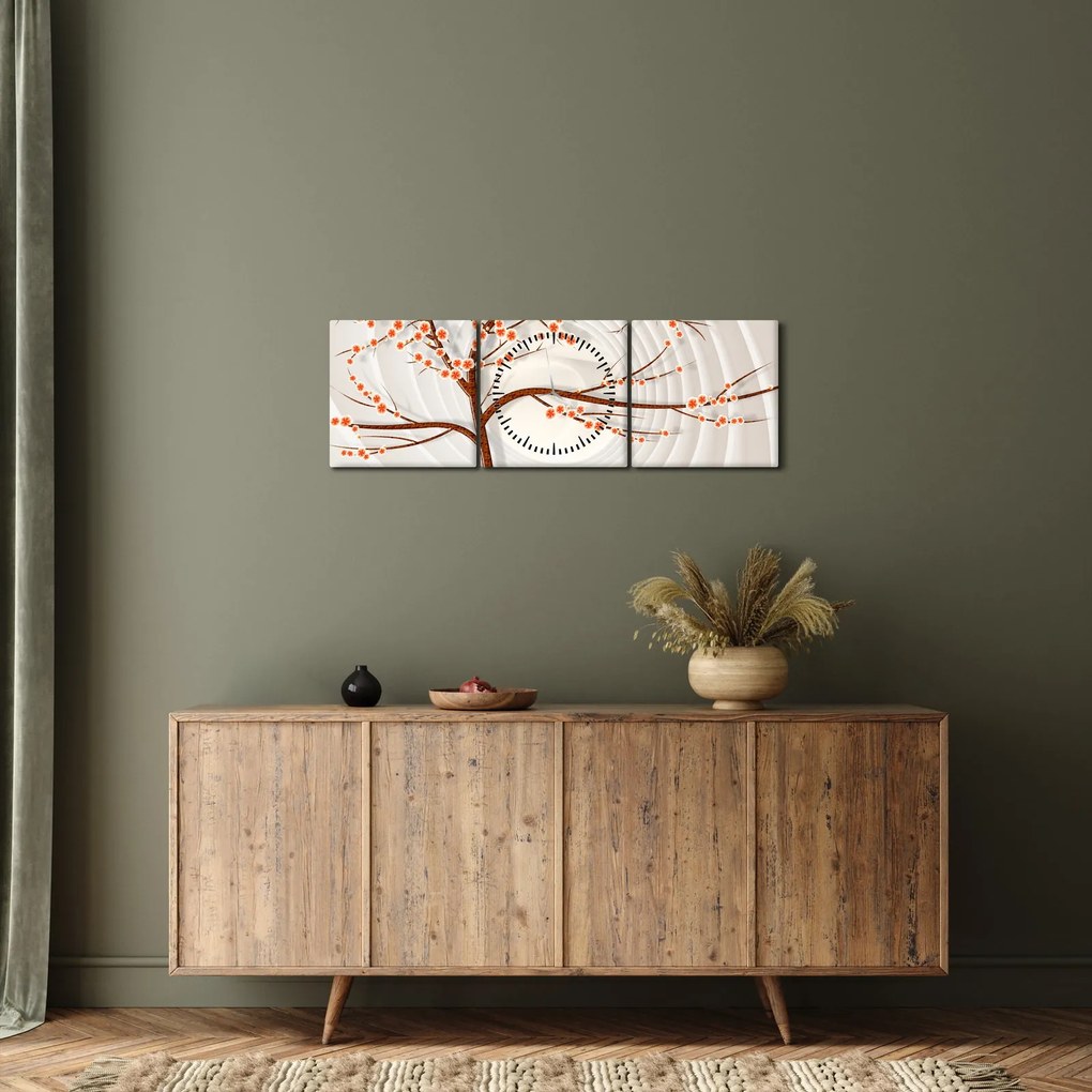 Tablou - Copac în infinit (cu ceas) (90x30 cm)