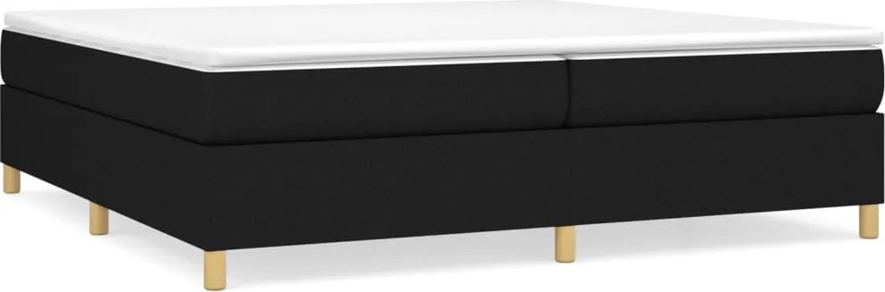 vidaXL Pat box spring cu saltea, negru, 200x200 cm, textil