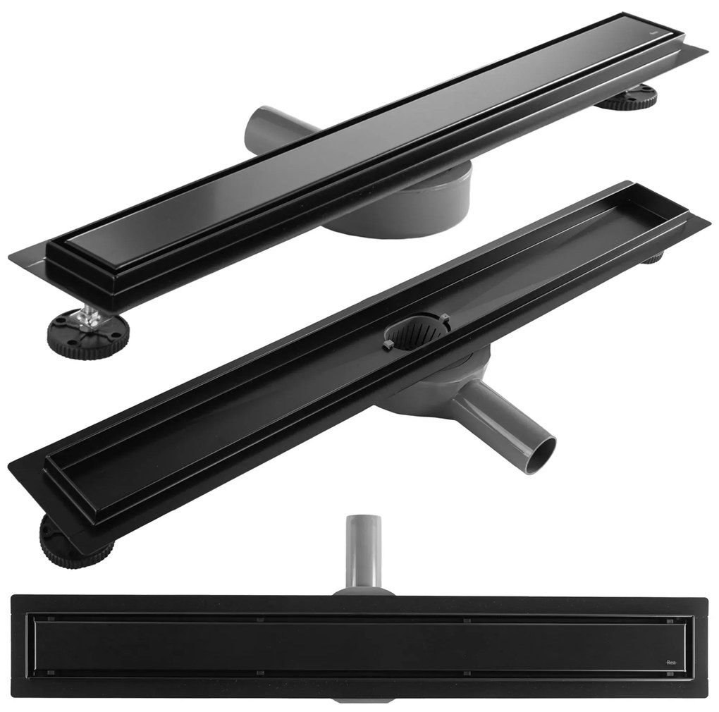Rigola dus Neox Pro Linear Drain Negru 80cm, Rea