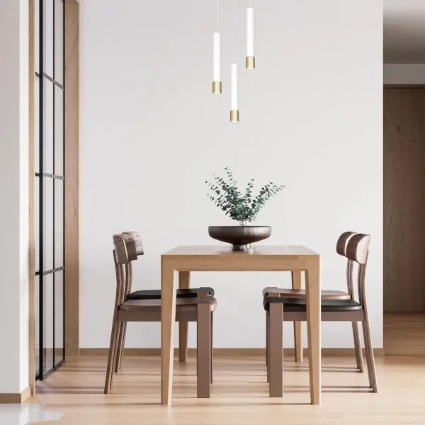 Lustră pe cablu NEST 3xGU10/8W/230V albă/aurie rotundă