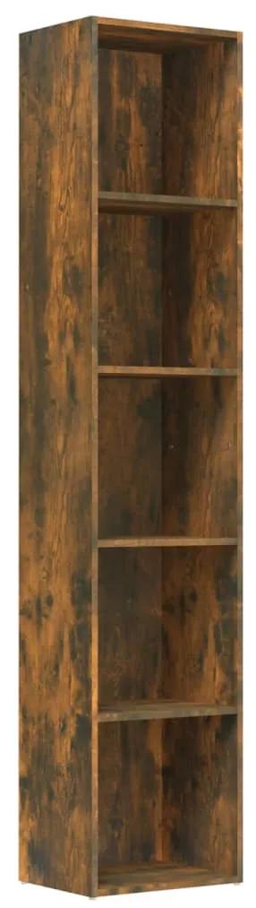 815435 vidaXL Bibliotecă, stejar fumuriu, 40x30x189 cm, lemn prelucrat