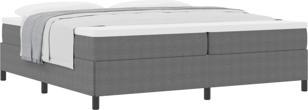 vidaXL Pat cu arcuri Gri deschis 200 x 200 cm Țesătură din corduroy