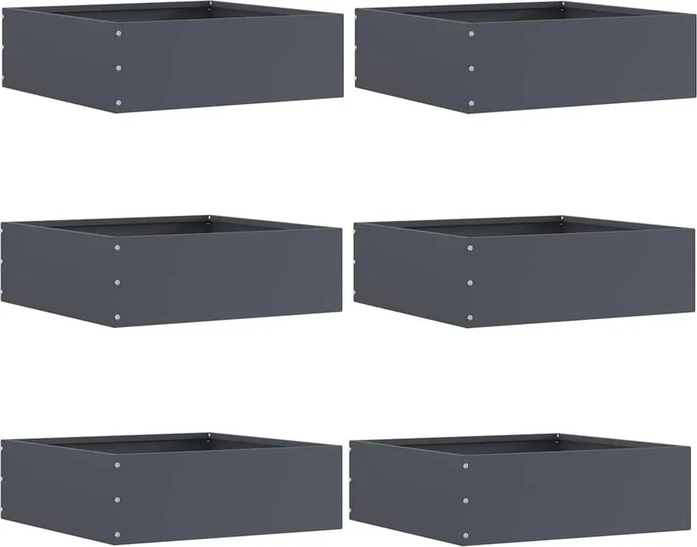vidaXL Margine pentru gazon 6 pcs Antracit 40 x 40 x 13 cm Oțel