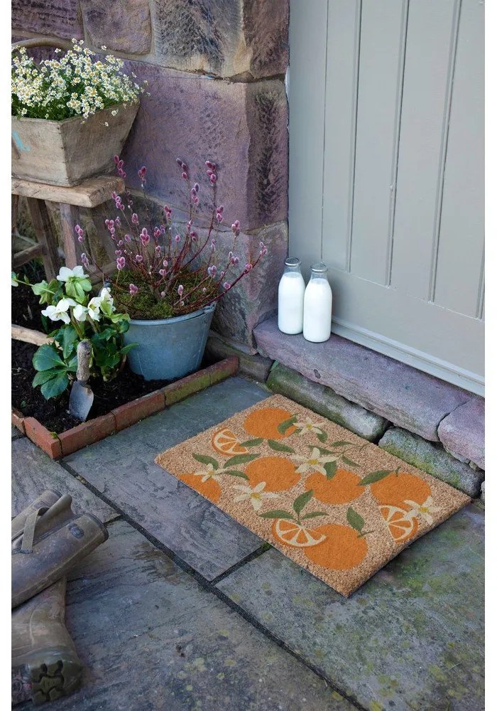 Covoraș de intrare din fibre de nucă de cocos 40x60 cm Orange – Artsy Doormats