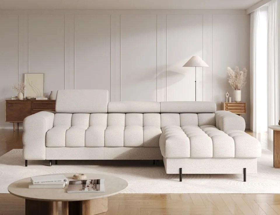 Coltar extensibil cu spatiu pentru depozitare, 285x181x93 cm, Felro R, Eltap (Culoare: Gri / Royal 03)