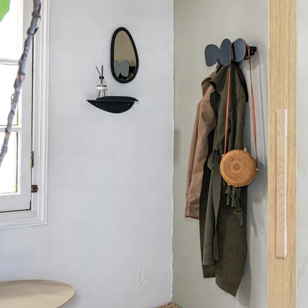 Cuier de perete negru din metal 35 cm Tumulo – Spinder Design