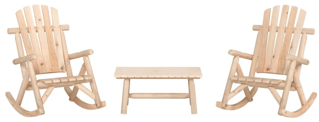 vidaXL Set mobilier de grădină, 3 piese, lemn masiv de molid