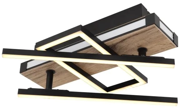 Globo 67299D2 - Plafonieră COLLI LED, 30W, 230V, maro/negru