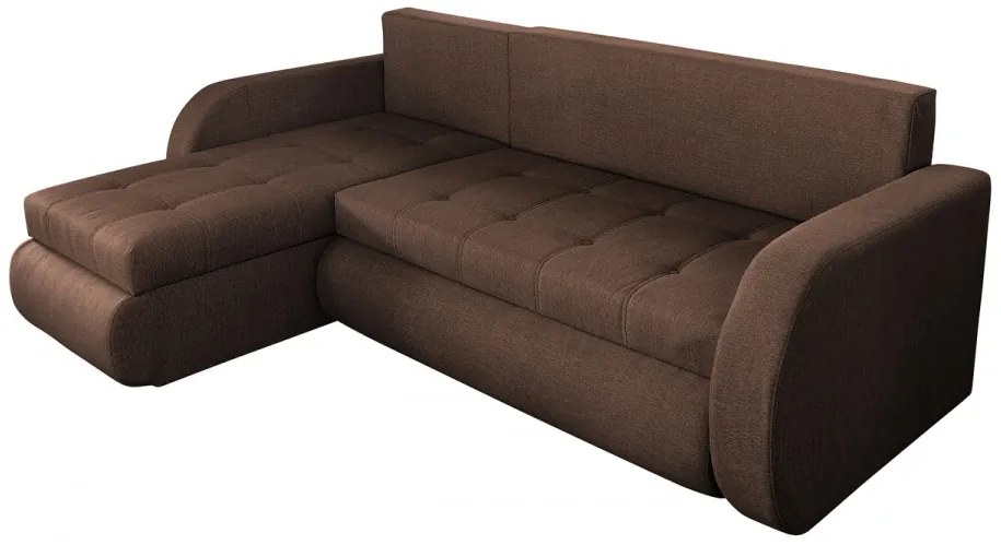 Coltar extensibil reversibil Genoa Chocolate 243x141x81 cm cu lada de depozitare