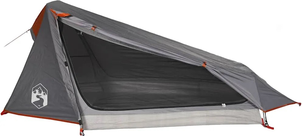 vidaXL Cort de camping tunel 1 persoane, gri/portocaliu, impermeabil