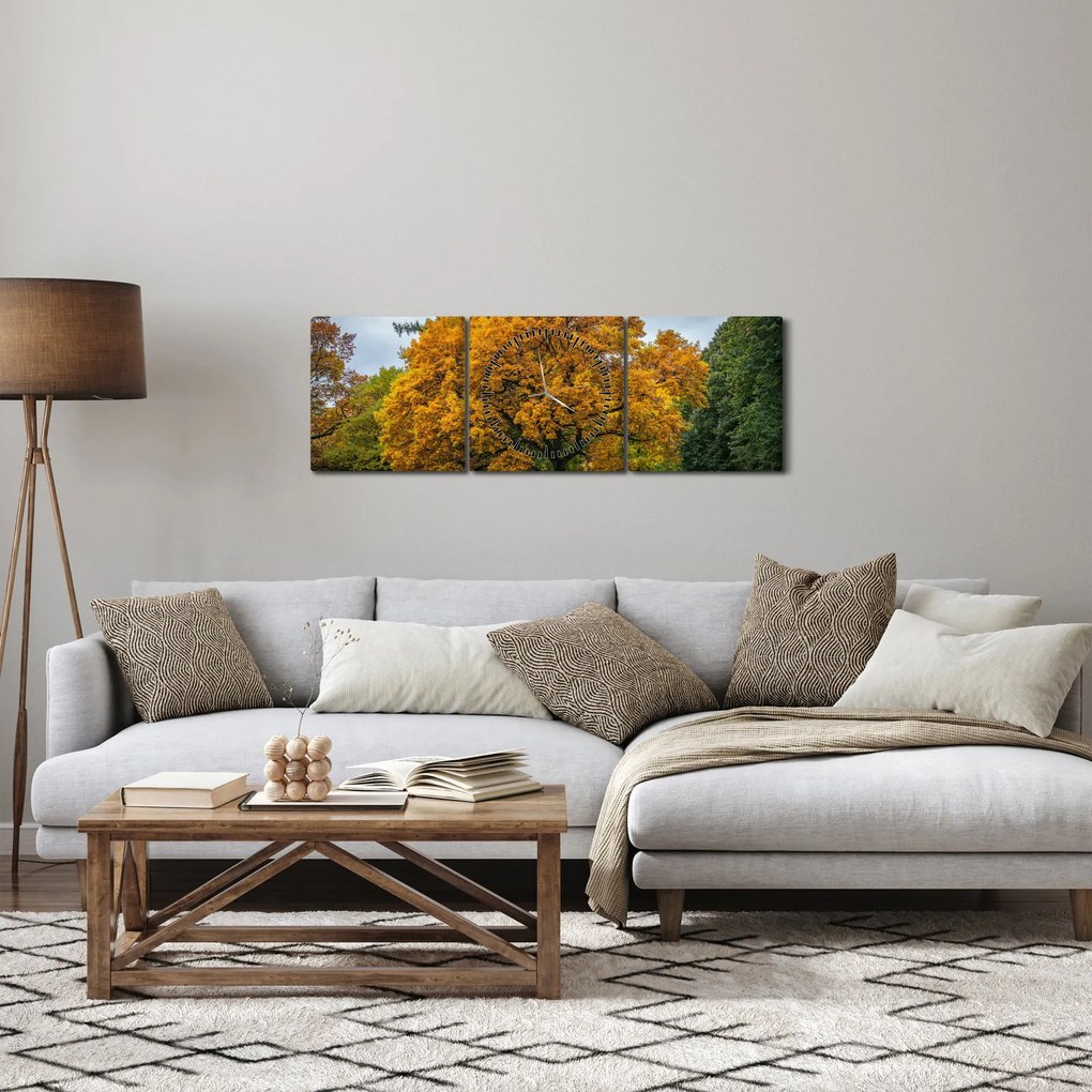 Tablou cu copac (cu ceas) (90x30 cm)