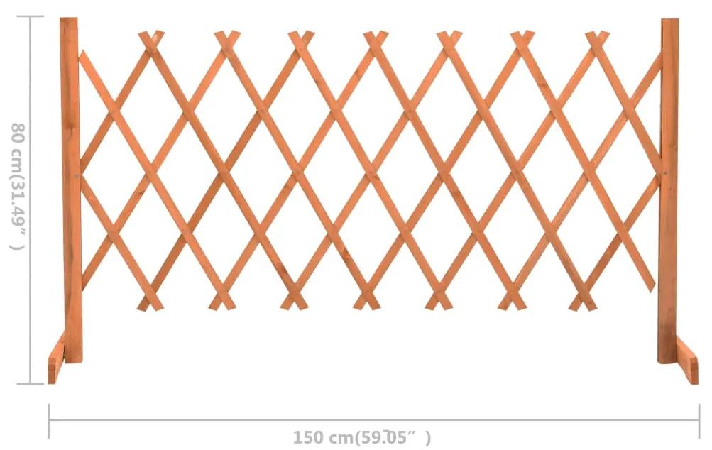 Gard cu zabrele de gradina, portocaliu, 150x80 cm, lemn de brad 1, Portocaliu, 150 x 80 cm