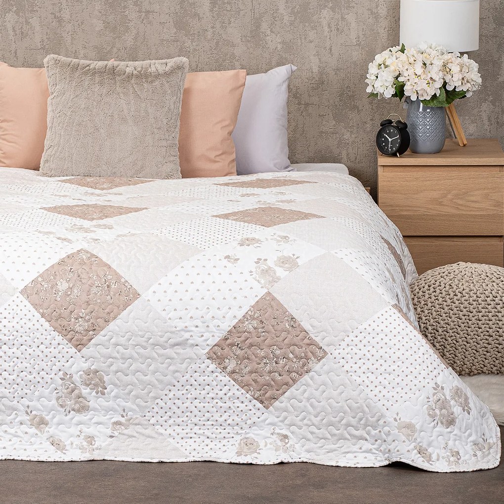 Cuvertură de pat 4Home Beige Patchwork, 220 x240 cm
