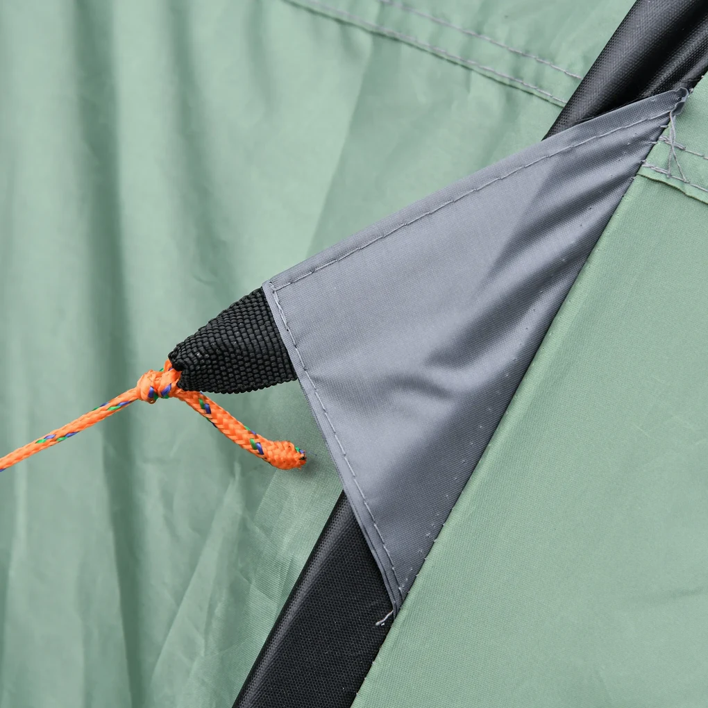 Outsunny Cort de Camping Pop Up pentru 2 Persoane cu 2 Uși, 4 Ferestre și Înveliș Impermeabil, 263.5x220x123 cm, Verde | Aosom Romania
