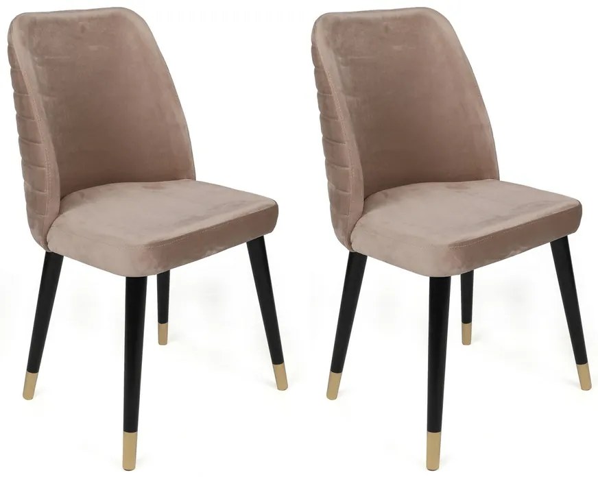 Set de scaune de sufragerie Hugo Beige și Negru, 4buc.