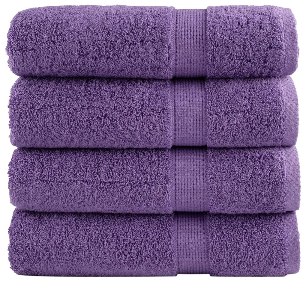 vidaXL Prosoape de duș premium SOLUND 4 buc. violet 70x140 cm 600 gsm