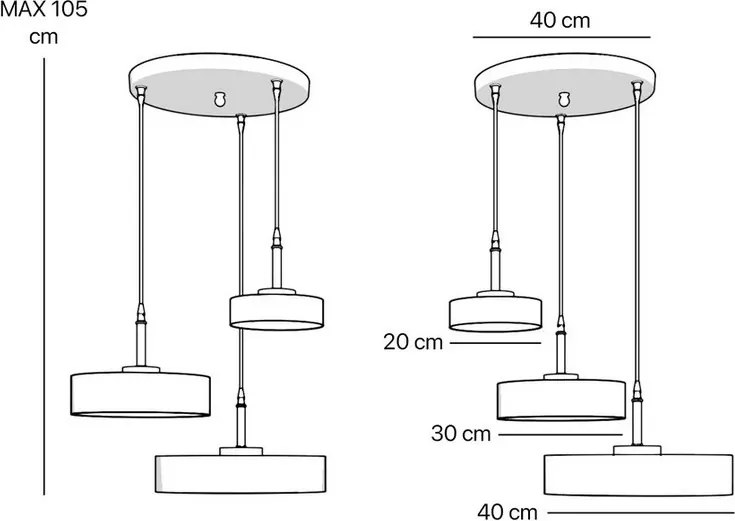Lustra cu 3 pendule din alama Elegant Design