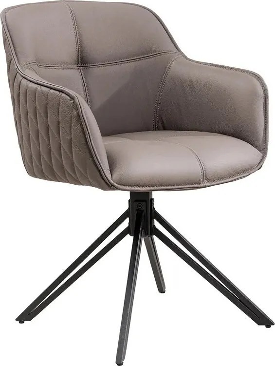 Set 2 scaune Pivotante, Piele Naturala, Taupe, Euphoria