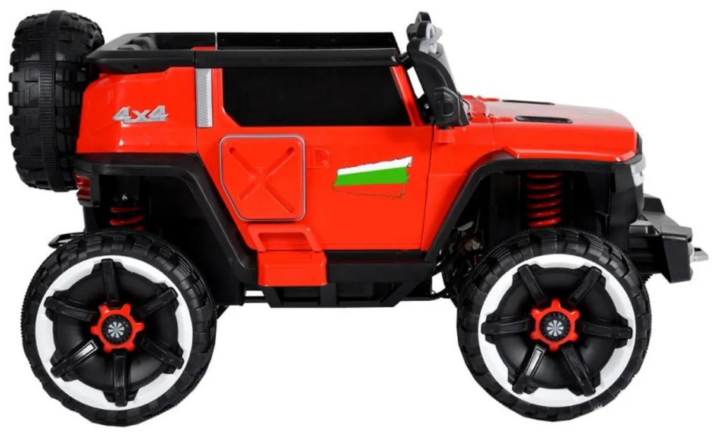 Masinuta Electrica cu acumulator pentru copii NOVOKIDS™ Thangra Jeep 4X4, 2 locuri, Max 30 kg, Cu faruri luminoase , 4 motoare, 3 Viteze, Lungime 140