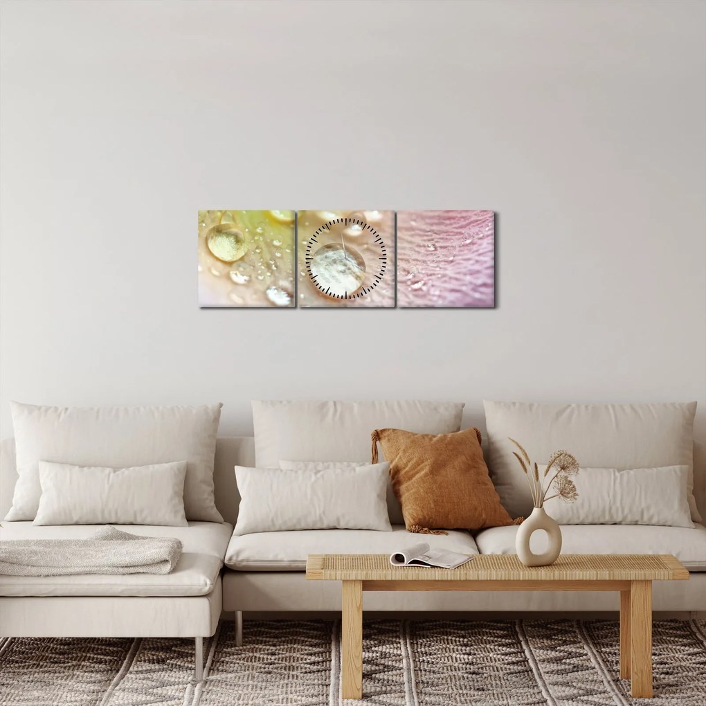 Tablou - Picături (cu ceas) (90x30 cm)