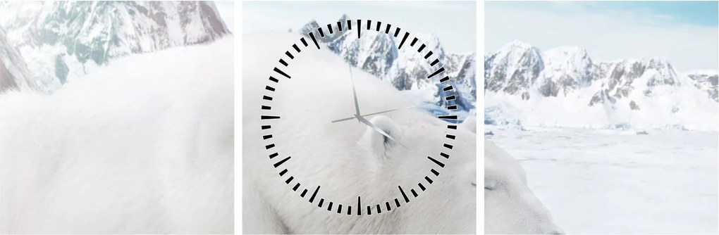 Tablou - Urs polar (cu ceas) (90x30 cm)