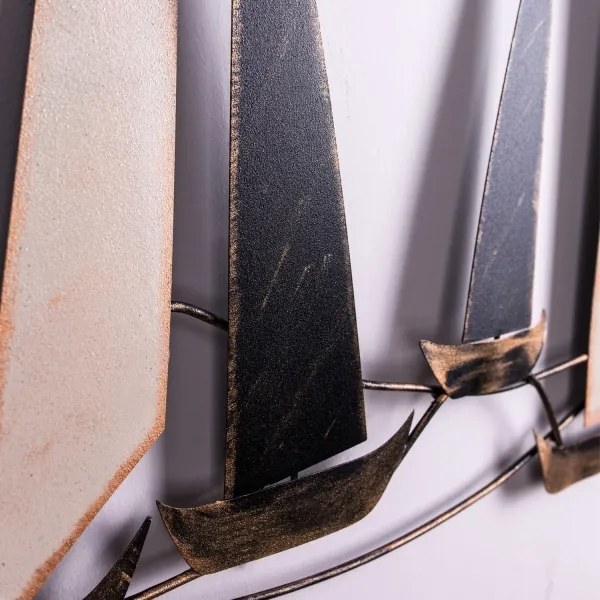 Decorațiune de perete 52x117 cm metal bărci cu vele