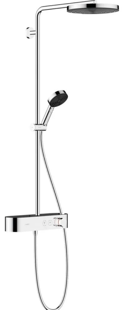 Set de dus cu termostat, diametru 26 cm, 3 jeturi, EcoSmart, crom