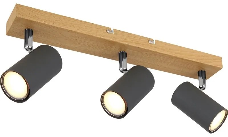 Plafoniera cu 3 spoturi directionabile design modern ROBBY gri grafit