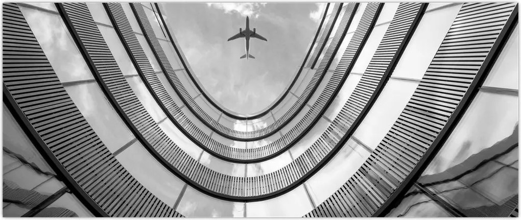 Tablou - Avionul deasupra clădirii (120x50 cm)
