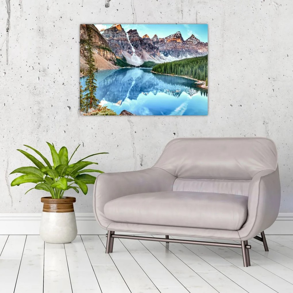 Tablou pe sticlă - Lacul Moraine (70x50 cm)