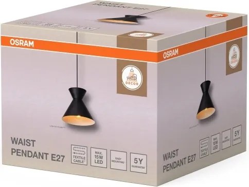 Osram - Lampă suspendată cu cablu DECOR WAIST 1xE27/40W/230V, neagră